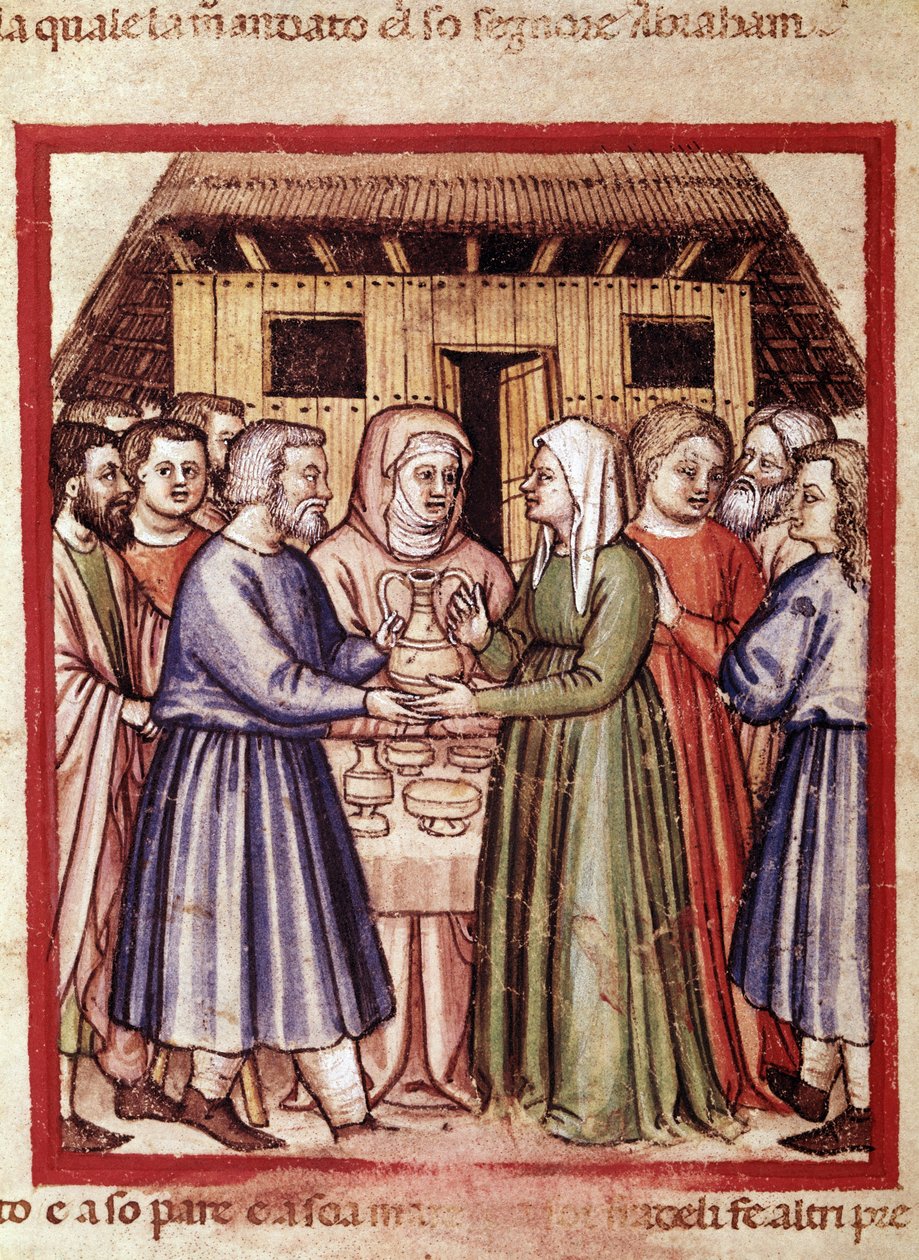Ruth esküvője. Miniatűrök a 212-es kódexből (vagy Padovano kódexből vagy Páduai Bibliából) 1390-1400 Rovigo, Accademia dei Concordi alkotó: Unknown artist