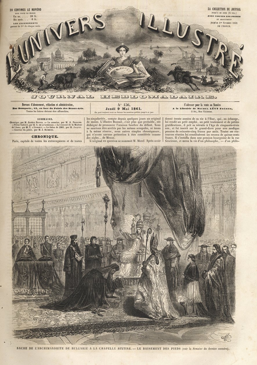 IX. Pius pápa 1861-ben Bulgária szent archimandrita a római Sixtus-kápolnában – A jeles univerzum 1861-ben alkotó: Unknown artist