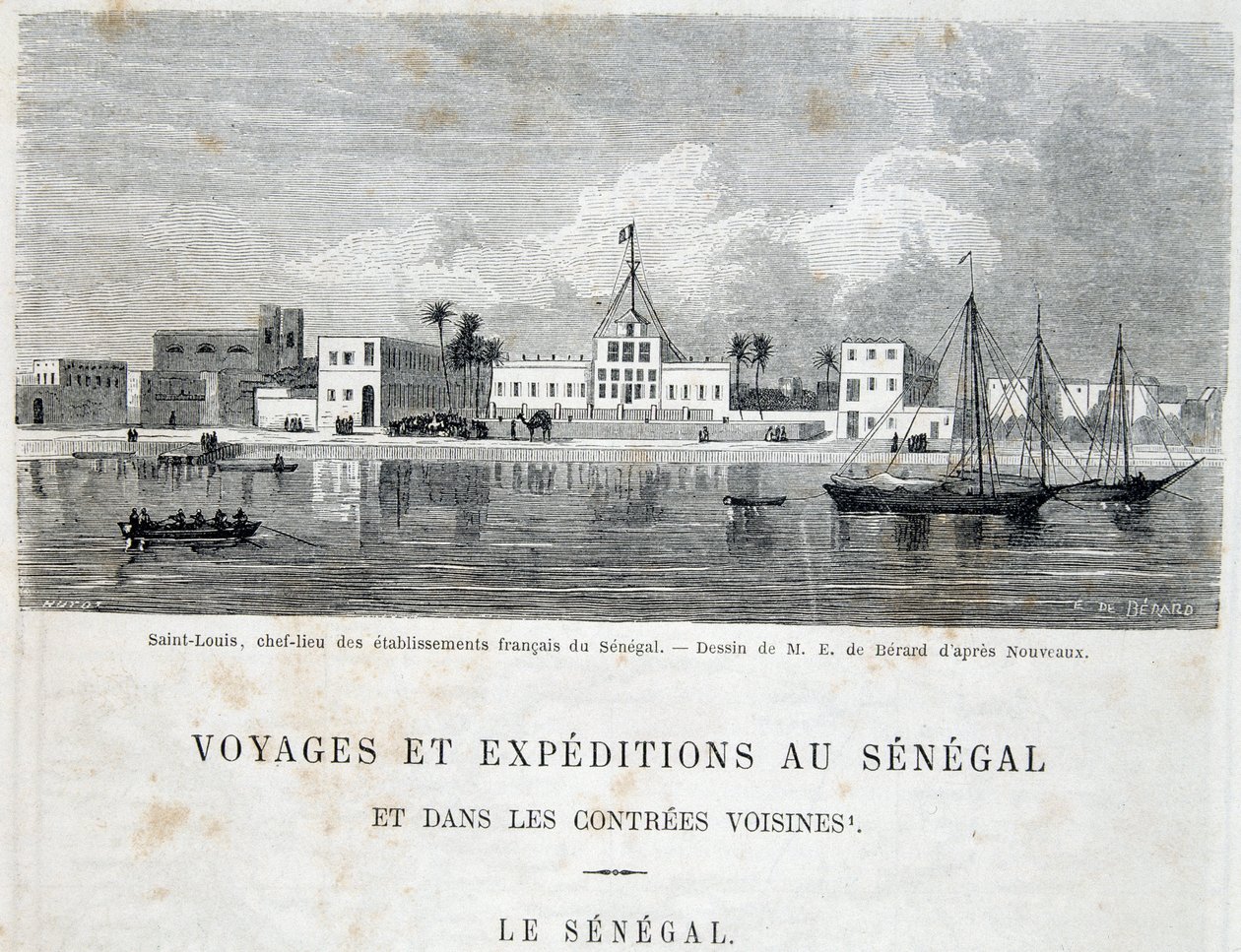 Saint-Louis, a francia intézmények fővárosa Szenegálban – a „” Voyage et voyages au Sénégal”” Tour du Monde-ban, 2. trim. 1861 alkotó: Unknown artist