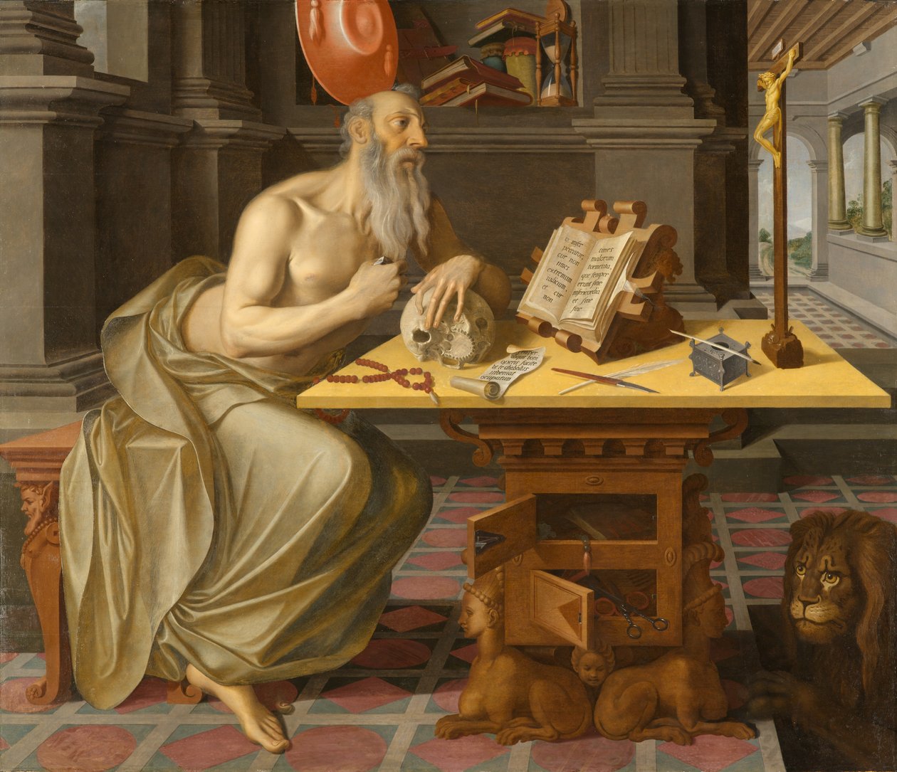 Szent Jeromos a tanulmányában, 1560-1570 körül (olaj, tábla) alkotó: Unknown artist