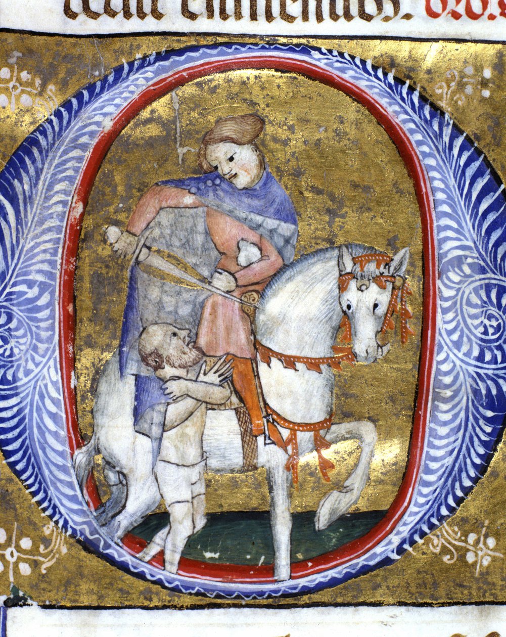 Szent Márton kabátját egy szegényes 14. századi miniatúrával osztja meg. Biblioteca Nazionale Braidense, Milánó. alkotó: Unknown artist