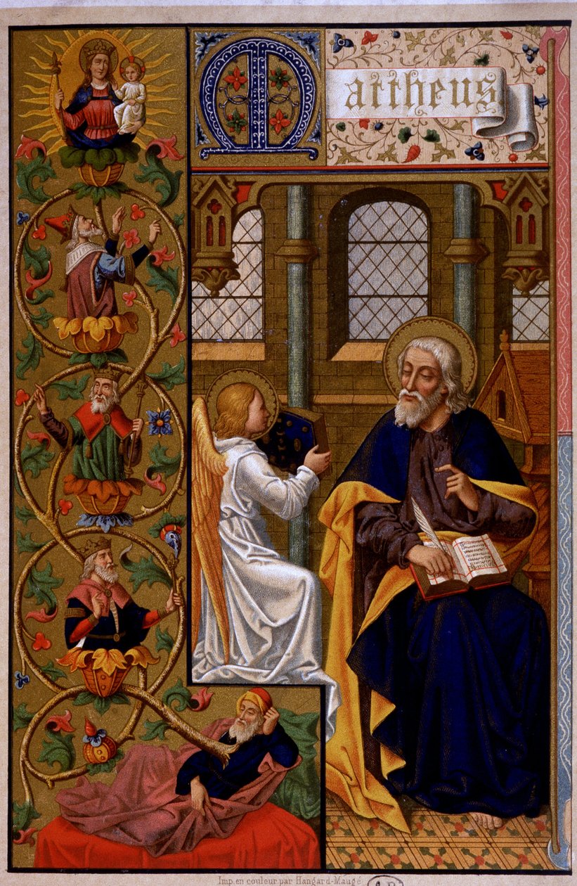 Szent Máté az evangéliumot írja. n.d 19. alkotó: Unknown artist