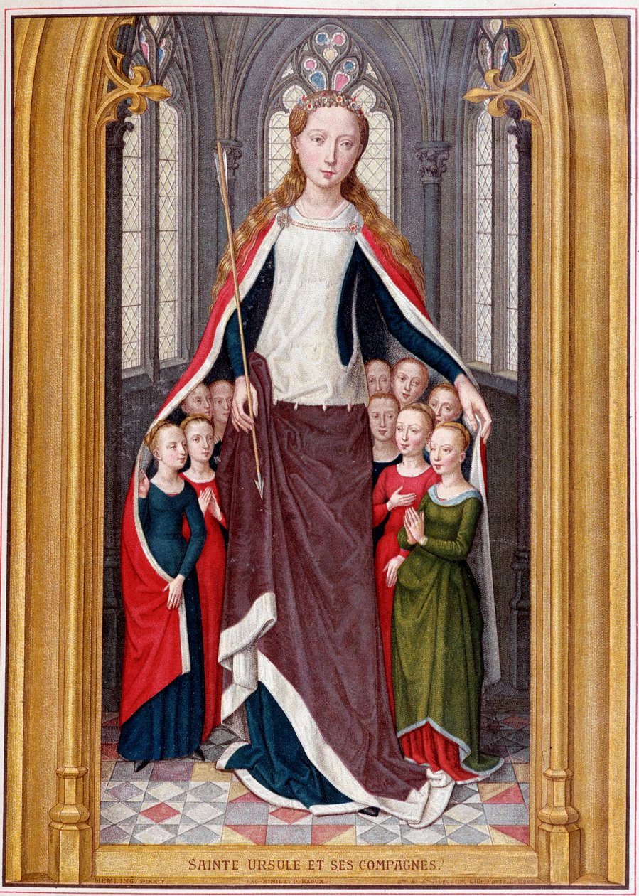 Sainte Ursula kabátja alatt szállásolja el társait Szent Orsolya vadászata után, Bruges, Memling alkotó: Unknown artist