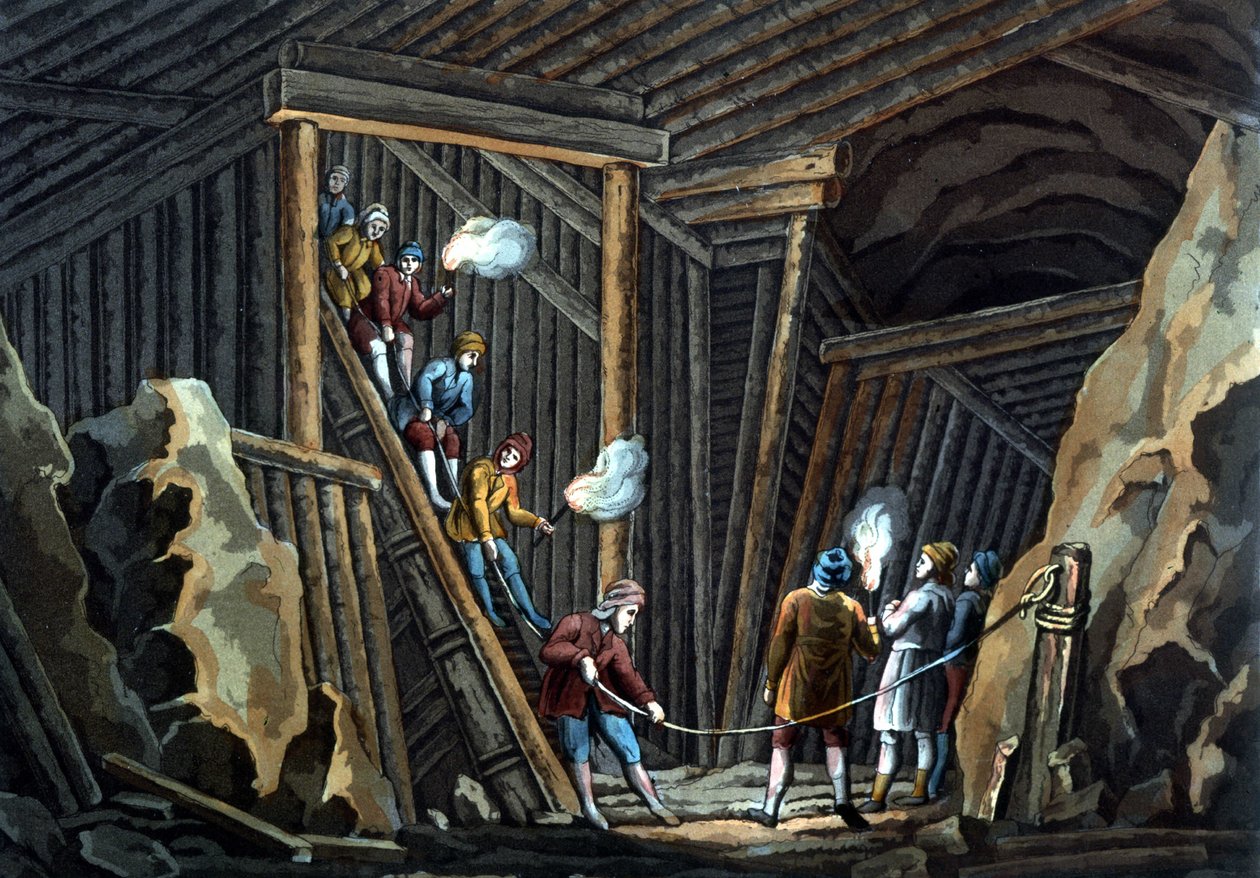 Sóbánya Németországban a 18. század végén. alkotó: Unknown artist