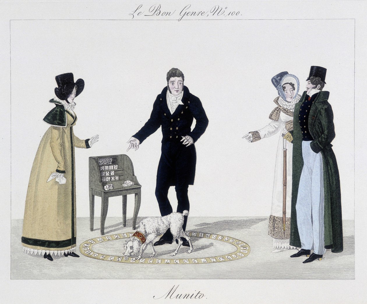 Saltimbanque: Munito, tudós kutya - „A jó műfajban””, deb. 19. század alkotó: Unknown artist
