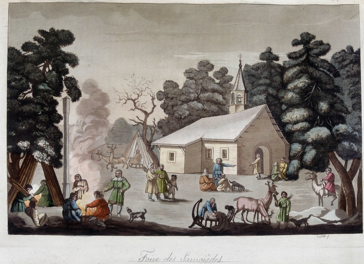 Szamoid vásár Szibériában. „A régi és modern jelmezben” alkotó: Unknown artist