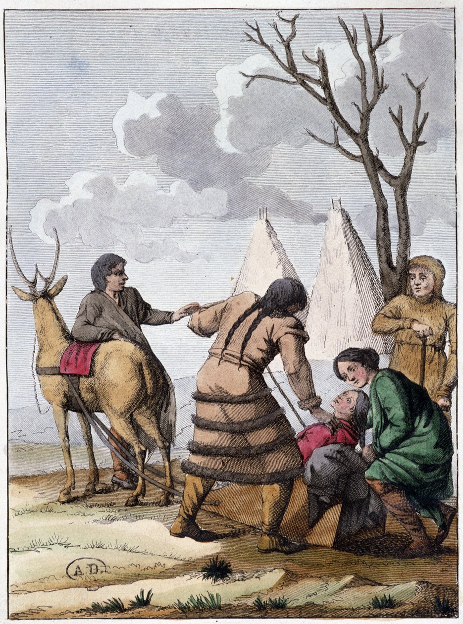 Szamojéd házasság (mongol eredetű nomád nép), deb. 19. század alkotó: Unknown artist