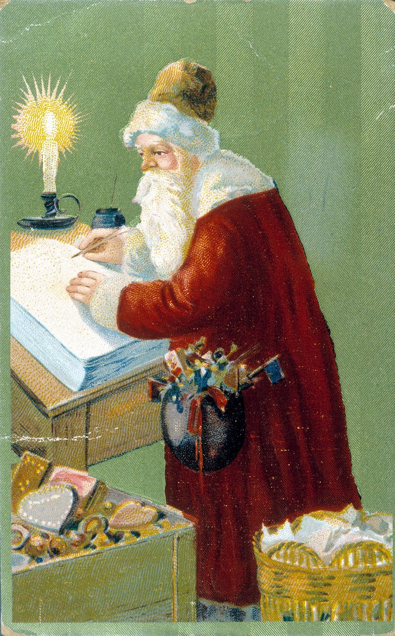 Mikulás ajándékokat készít. alkotó: Unknown artist