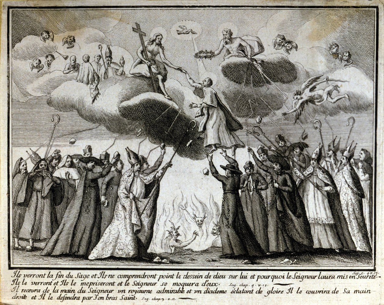 Szatirikus matrica a janzenizmus ellen. alkotó: Unknown artist