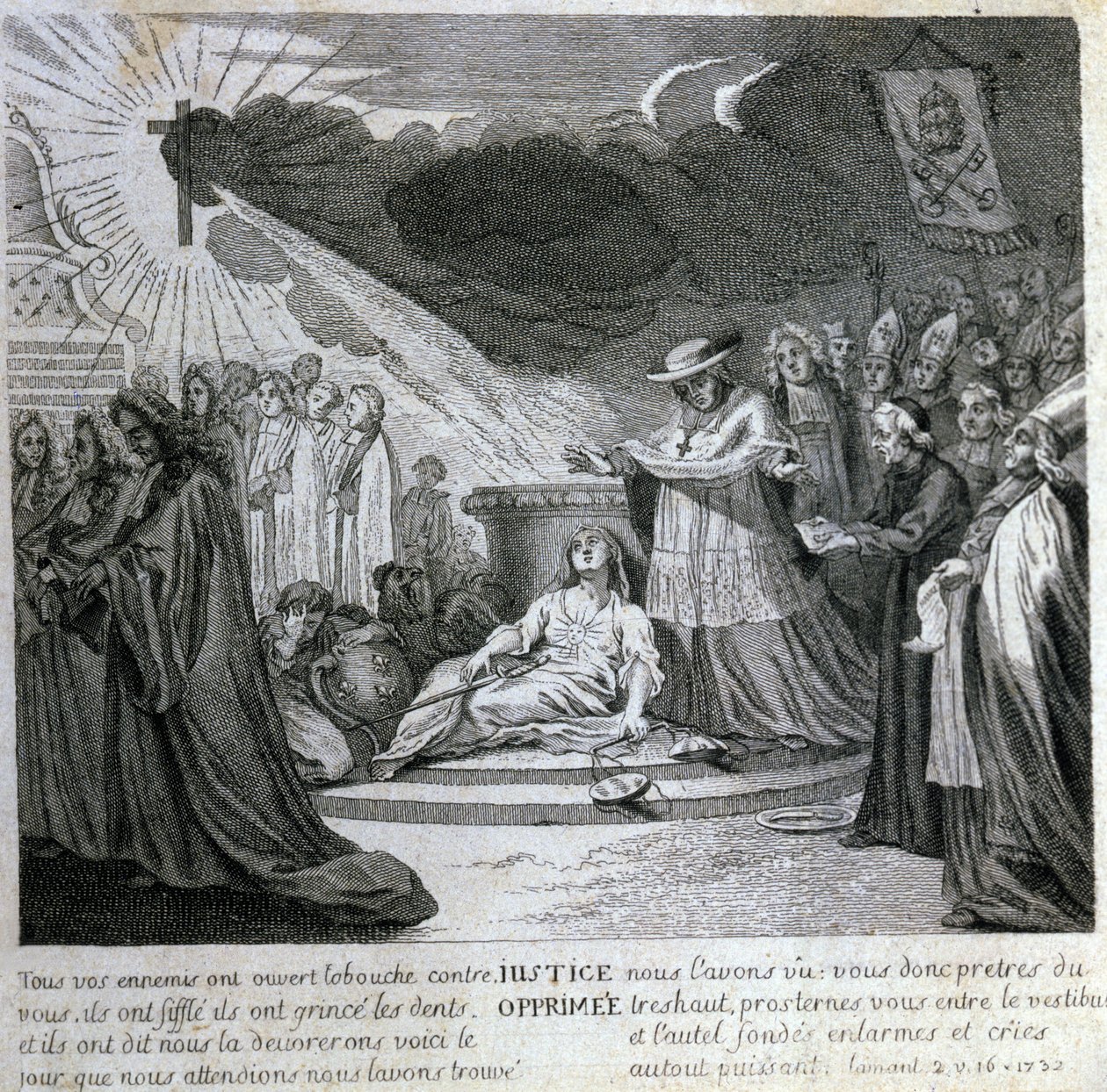 Szatirikus matrica a janzenizmus ellen. alkotó: Unknown artist