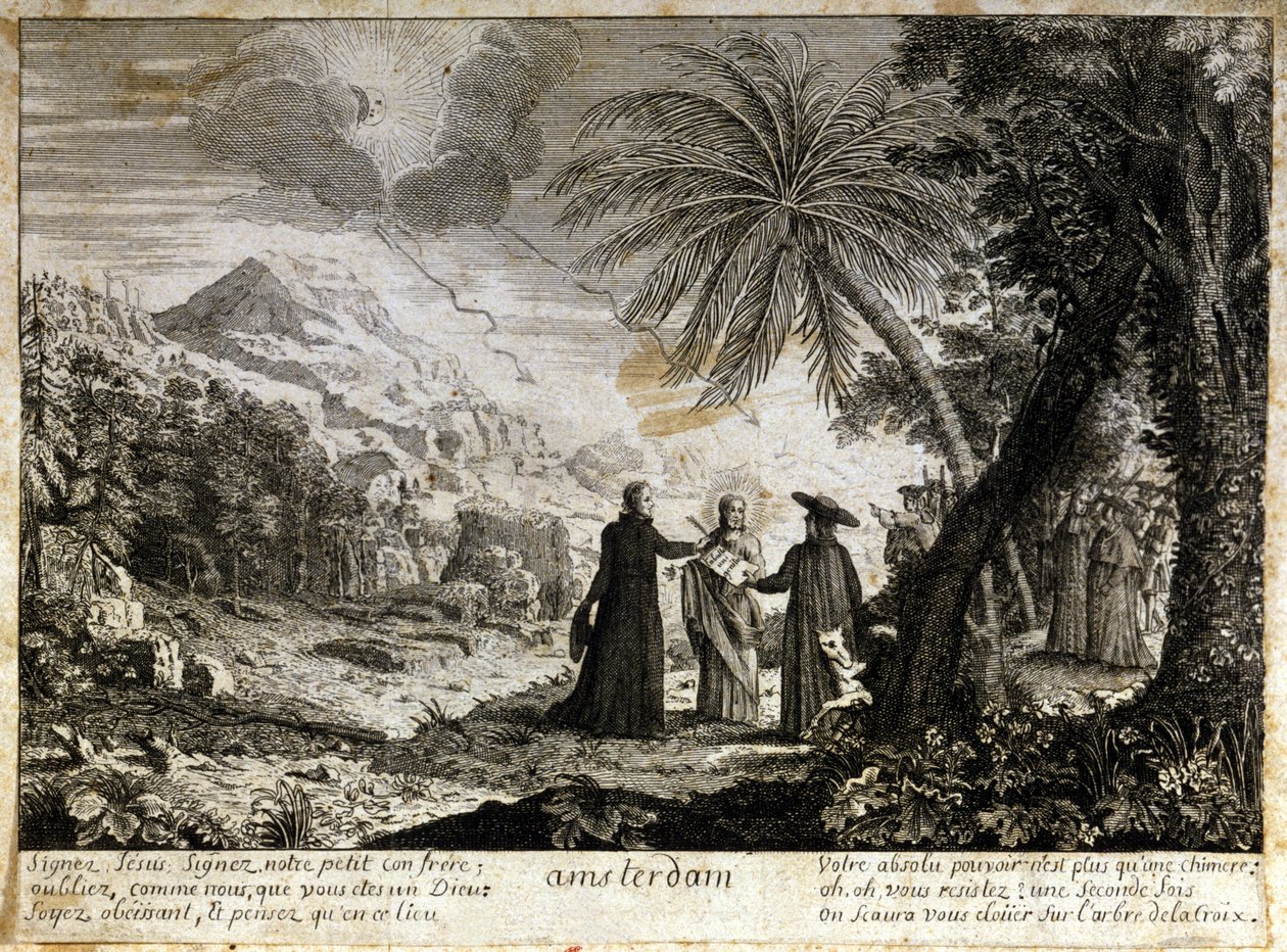 Szatirikus matrica a janzenizmus ellen. alkotó: Unknown artist