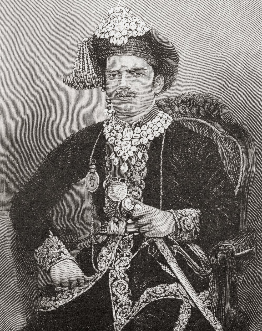 Sayajirao Gaekwad III, 17 éves, Baroda állam maharadzsája, India (metszet) alkotó: Unknown artist