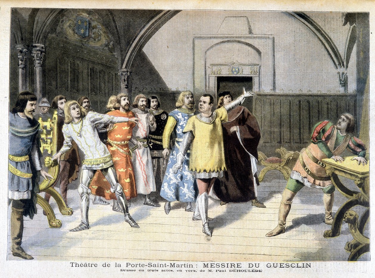 A „Messire Du Guesclin” című darab jelenete, Paul Déleède drámája, a Porte Saint Martin színházában. A Le petit Journalban, 1895.11.03. alkotó: Unknown artist