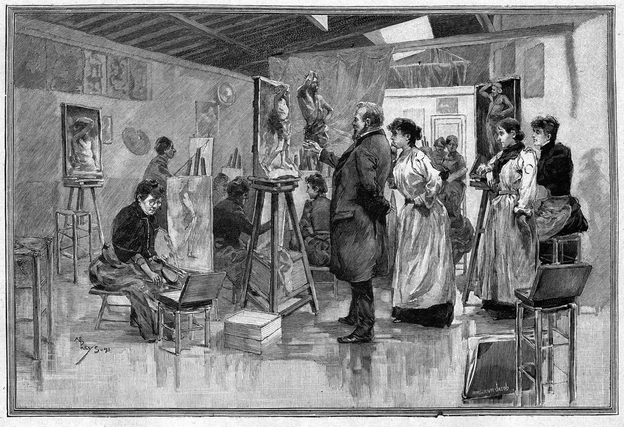 Szobrászműhely Párizsban 1892-ben. alkotó: Unknown artist