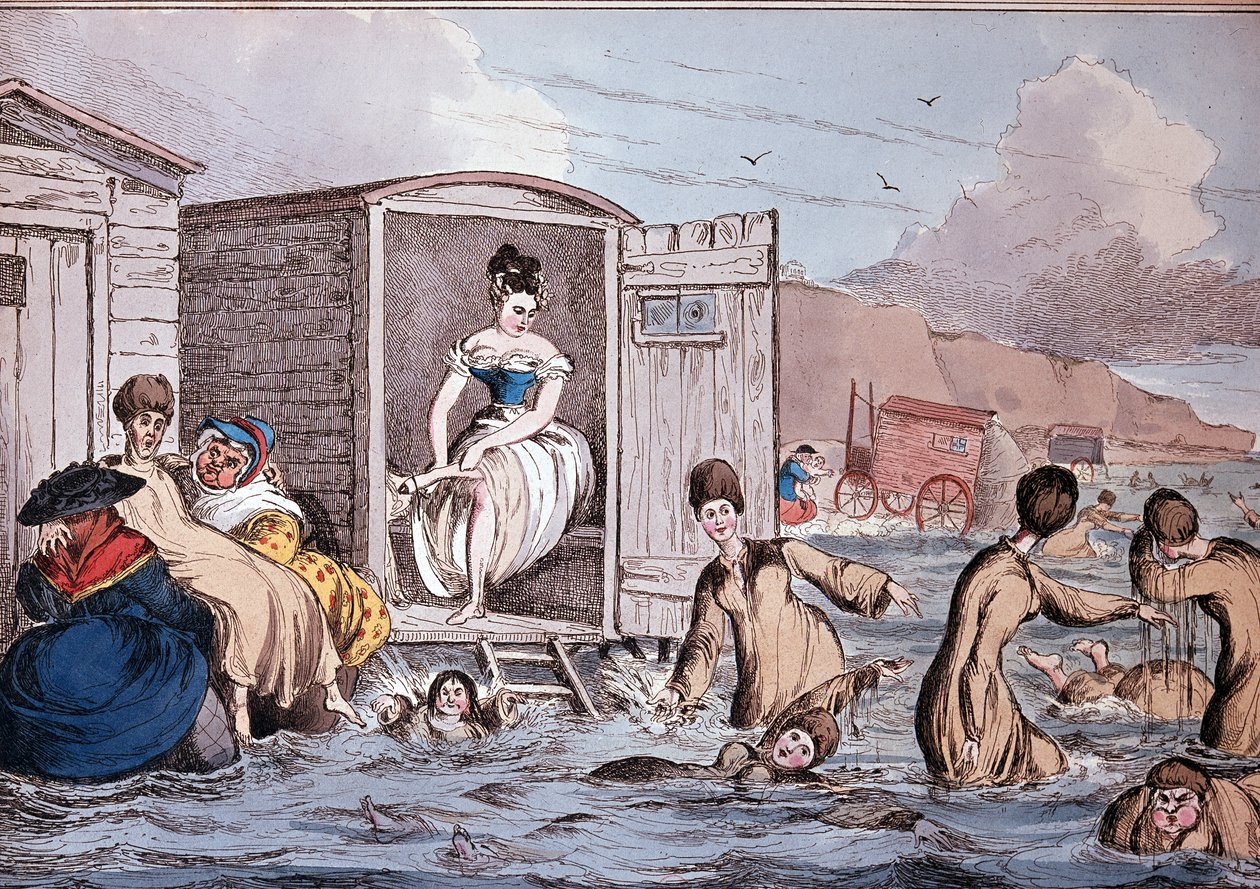 Tengeri fürdők Brightonban – 19. század, B.N. alkotó: Unknown artist