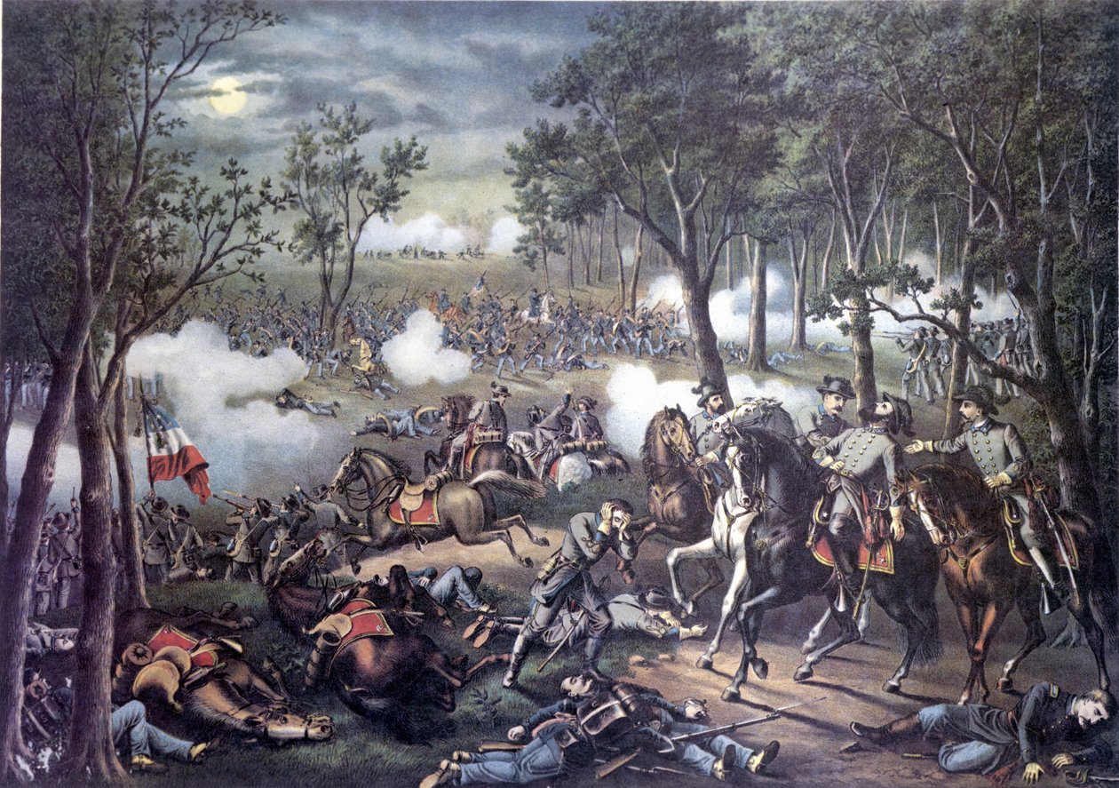 Szecessziós háború (vagy amerikai polgárháború) (1861-1865): Chancellorsville-i hadjárat: Chancellorsville-i csata (Virginia) április 30-május 6. alkotó: Unknown artist