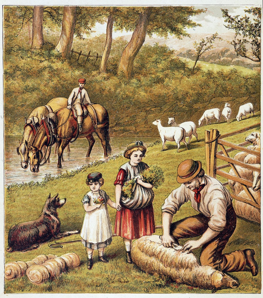 Birkakaszálás - kromolitográfiás alkotó: Unknown artist