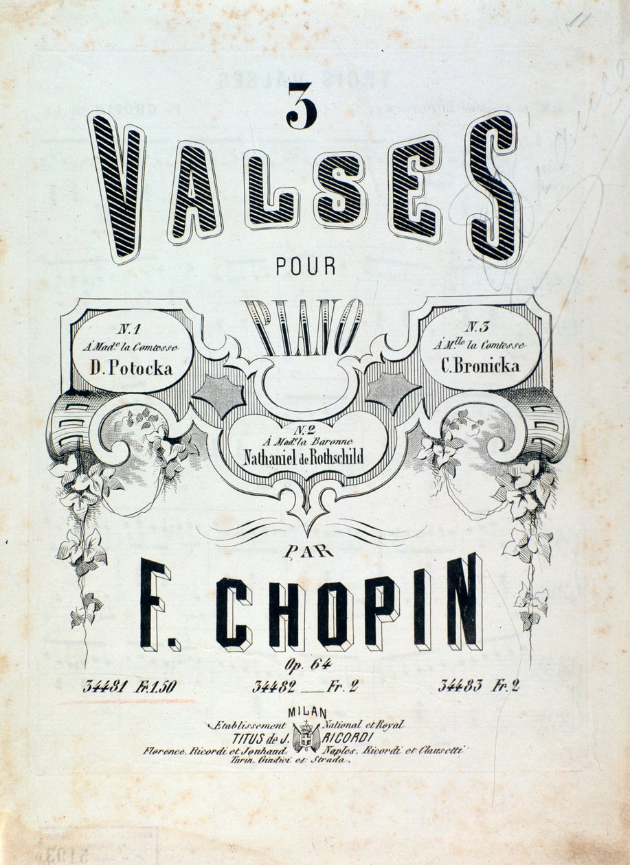 Kotta 3 keringőre zongorára op. 64, Frederic Chopin (előlap) alkotó: Unknown artist