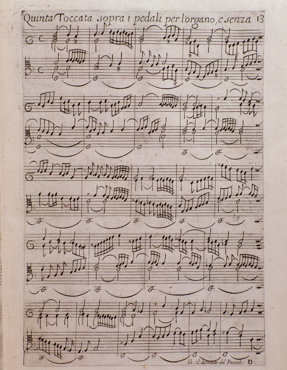 Girolamo Frescobaldi második könyvének kottaoldala alkotó: Unknown artist