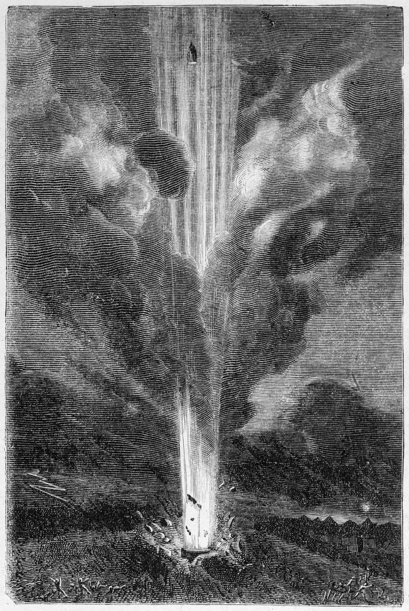 Kagylók indultak a Holdon – Jules Verne „Utazás a Földről a Holdra” című művében alkotó: Unknown artist