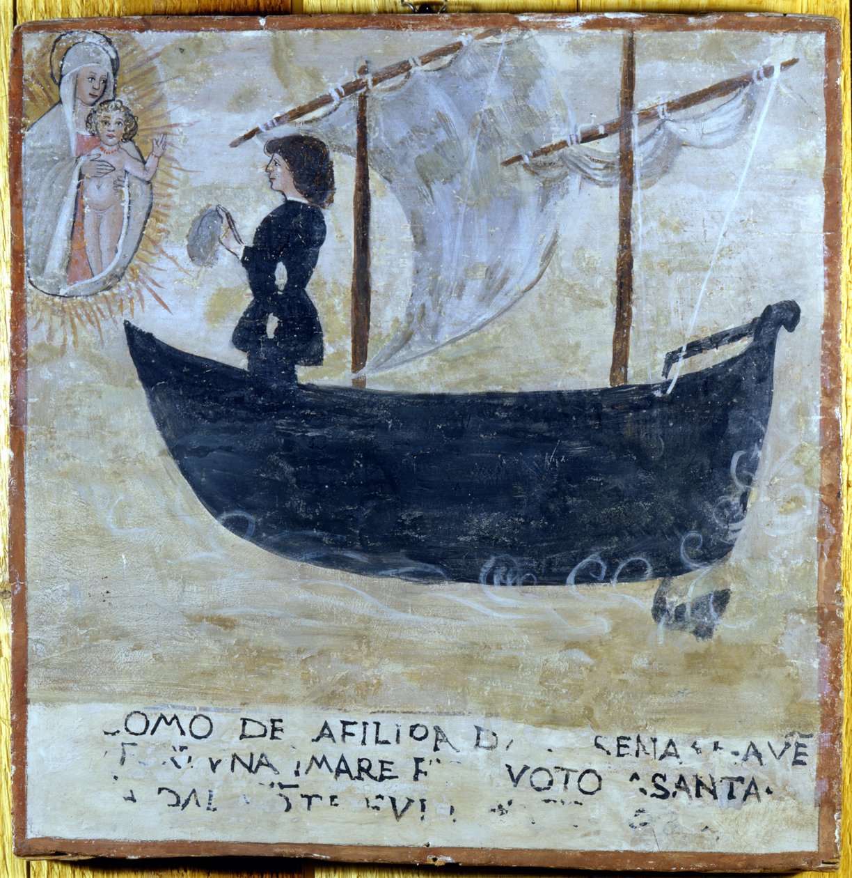 A hajót megmentették a vihartól. Ex voto a 16. századból a cesenai (Forlí) Madonna del Monte-szentélyből. alkotó: Unknown artist