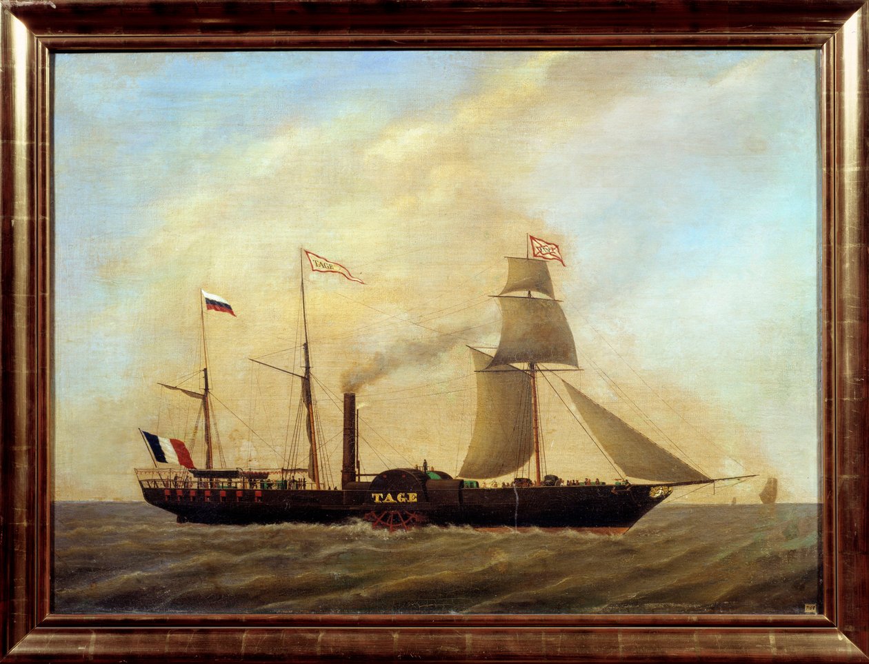 Hajó pengékkel a Tejo folyón Anonymous festmény. 19. századi marseille-i tengerészeti múzeum alkotó: Unknown artist