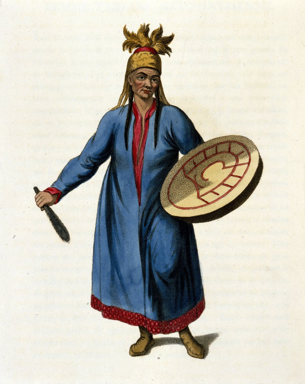 szibériai sámán. 19. századi metszet alkotó: Unknown artist