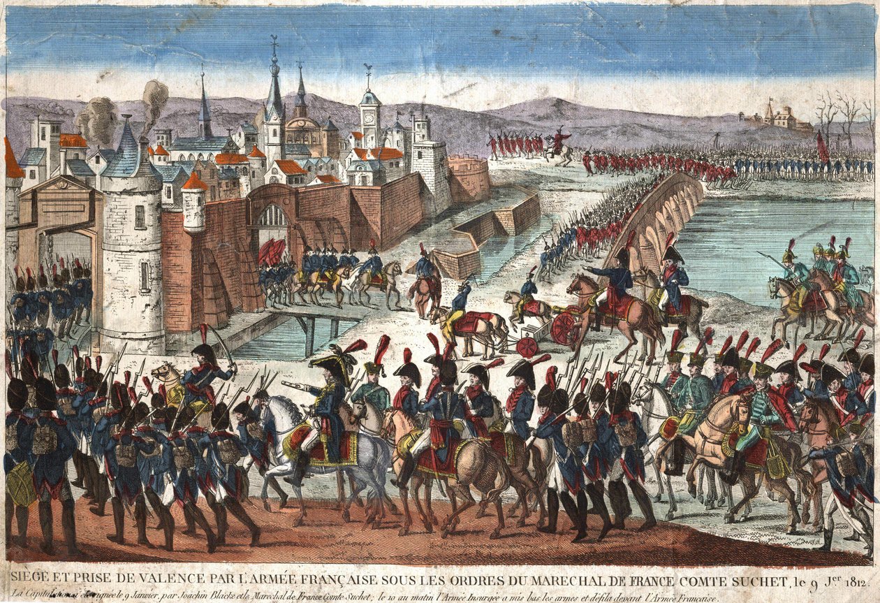 Valencia ostroma és elfoglalása a francia hadsereg által Franciaország marsalljának, Suchet grófnak a parancsára január 9-én alkotó: Unknown artist