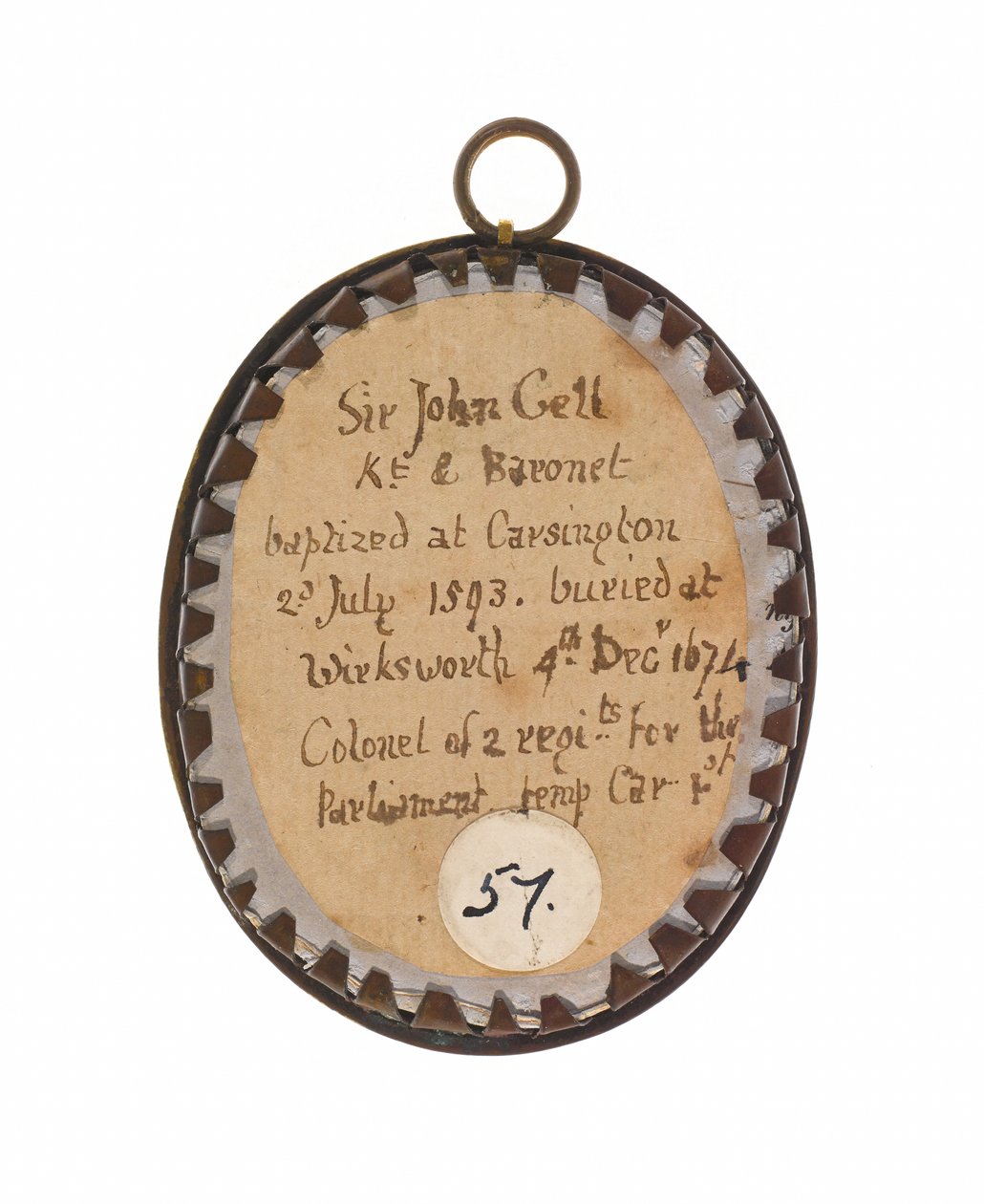 Sir John Gell 1650 körül (miniatűr fémen) alkotó: Unknown artist