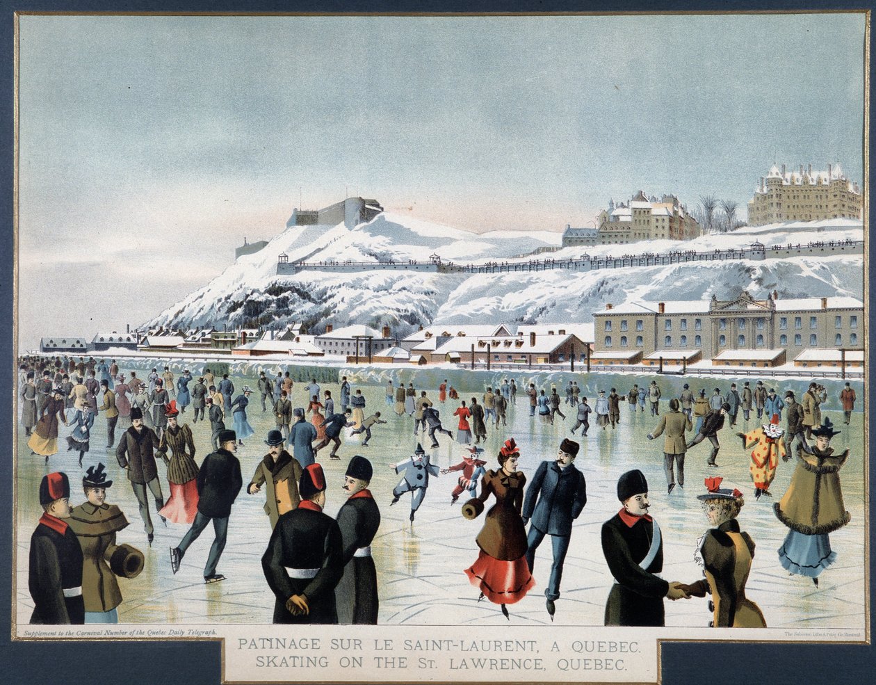 Korcsolyázás a Saint Laurent-en, Quebec, n.d. alkotó: Unknown artist