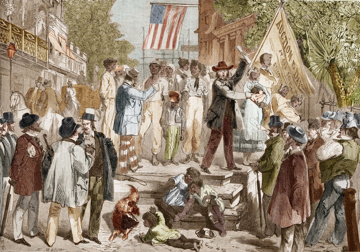 Rabszolgaeladás az egyesült államokbeli Richmondba 1864-ben. alkotó: Unknown artist