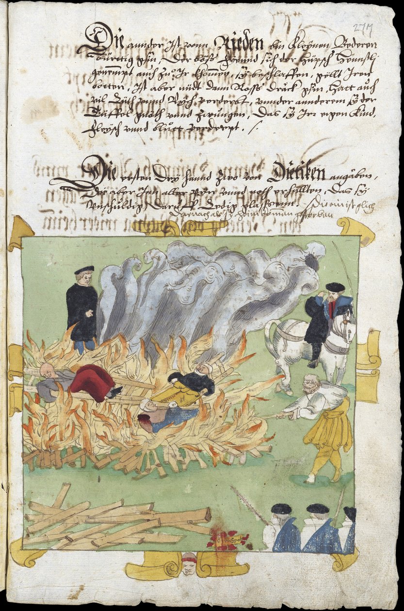 Sorcieres – Három boszorkány égése Badenben november 4-én alkotó: Unknown artist