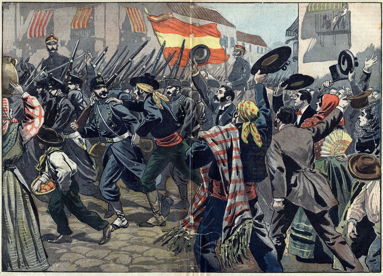 Spanyol-amerikai háború vagy kubai függetlenségi háború (1868-1898) Spanyolország és Észak-Amerika között alkotó: Unknown artist