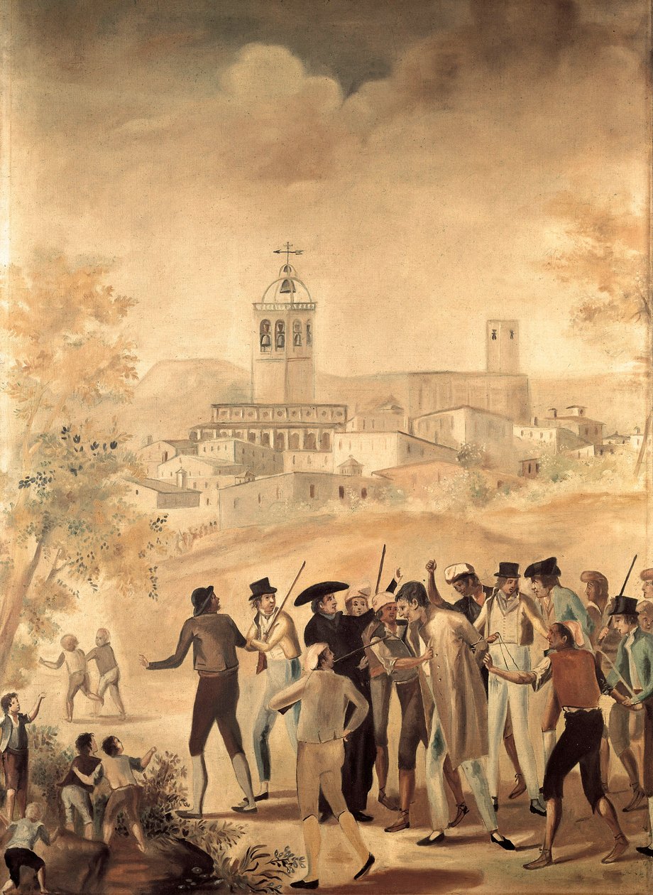 Spanyol függetlenségi háború (1808-1814): egy francia állampolgár letartóztatása Manresához közel, Anonymous festmény. alkotó: Unknown artist