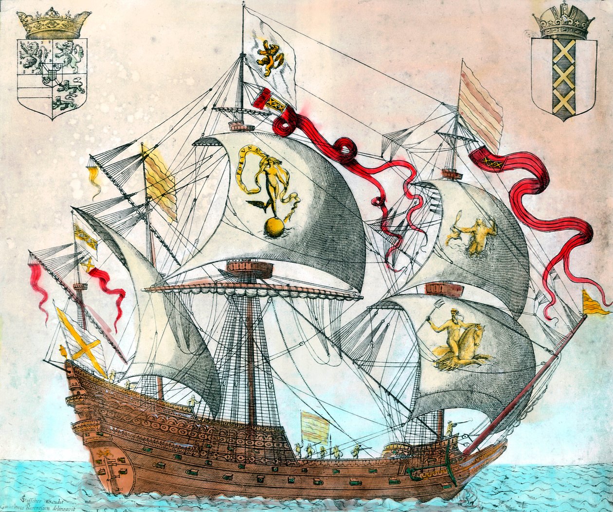 századi spanyol hajó. századi metszet. BN, Párizs. alkotó: Unknown artist