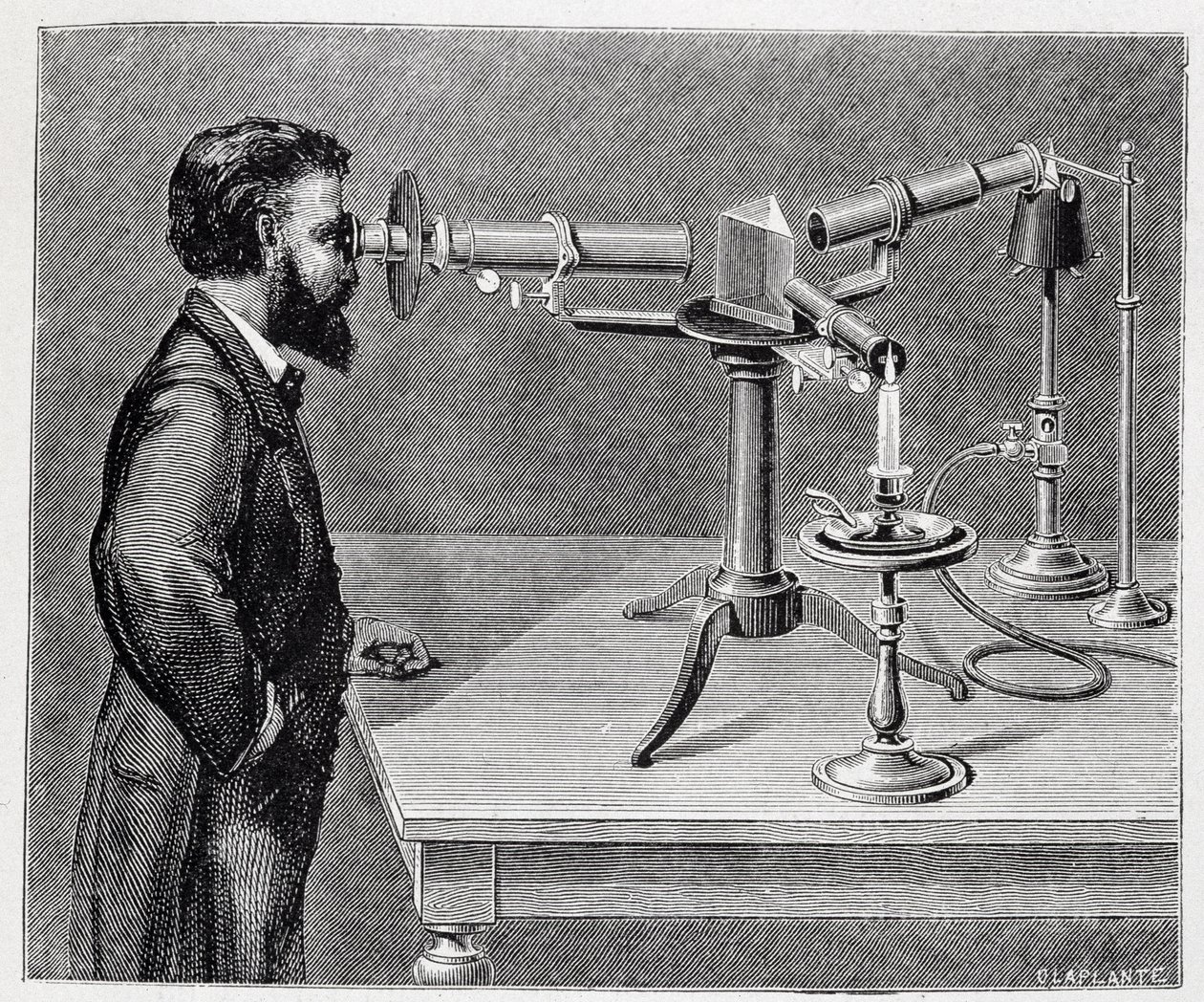 Spektroszkóp a földi elemek és az égitestek spektrumának összehasonlítására alkotó: Unknown artist