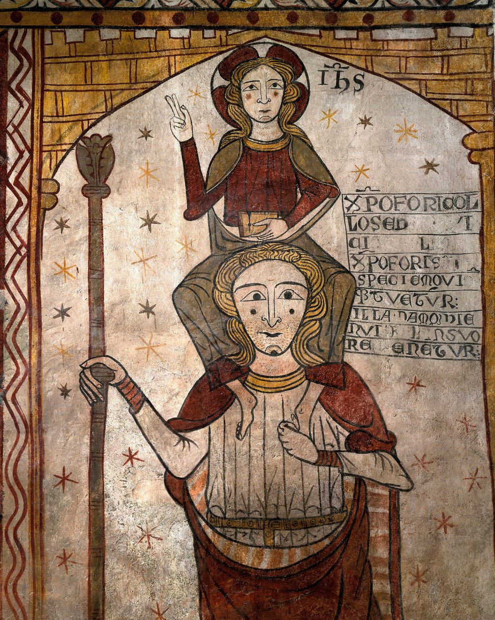 Szent Kristóf, aki a kisded Jézust hordozza, 1285 körül (freskó) alkotó: Unknown artist