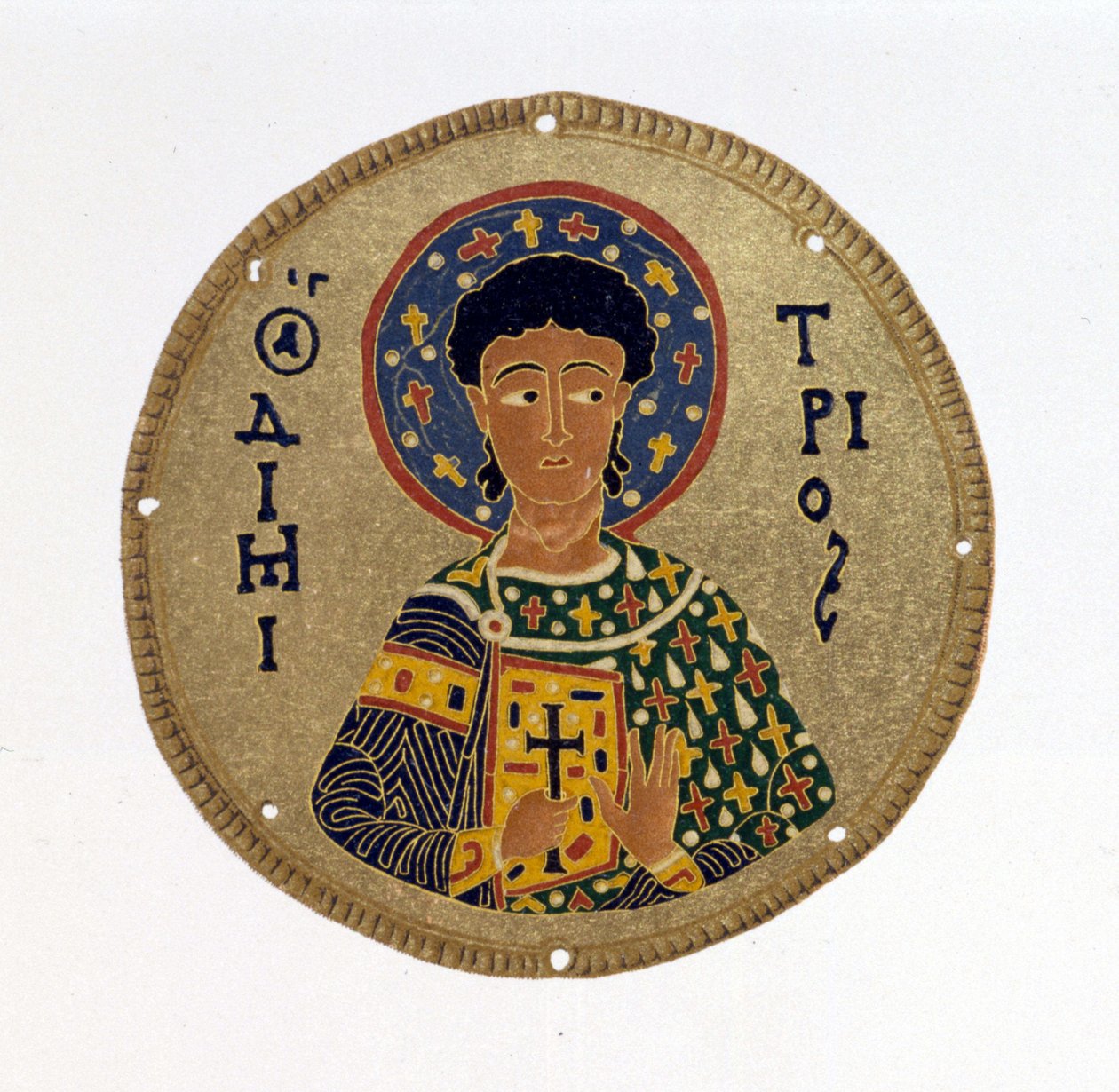 Szent Demetrius – N. Kondakow „” A bizánci zománcok története és emlékművei” című könyvében. Kromolitográfia 1892. alkotó: Unknown artist