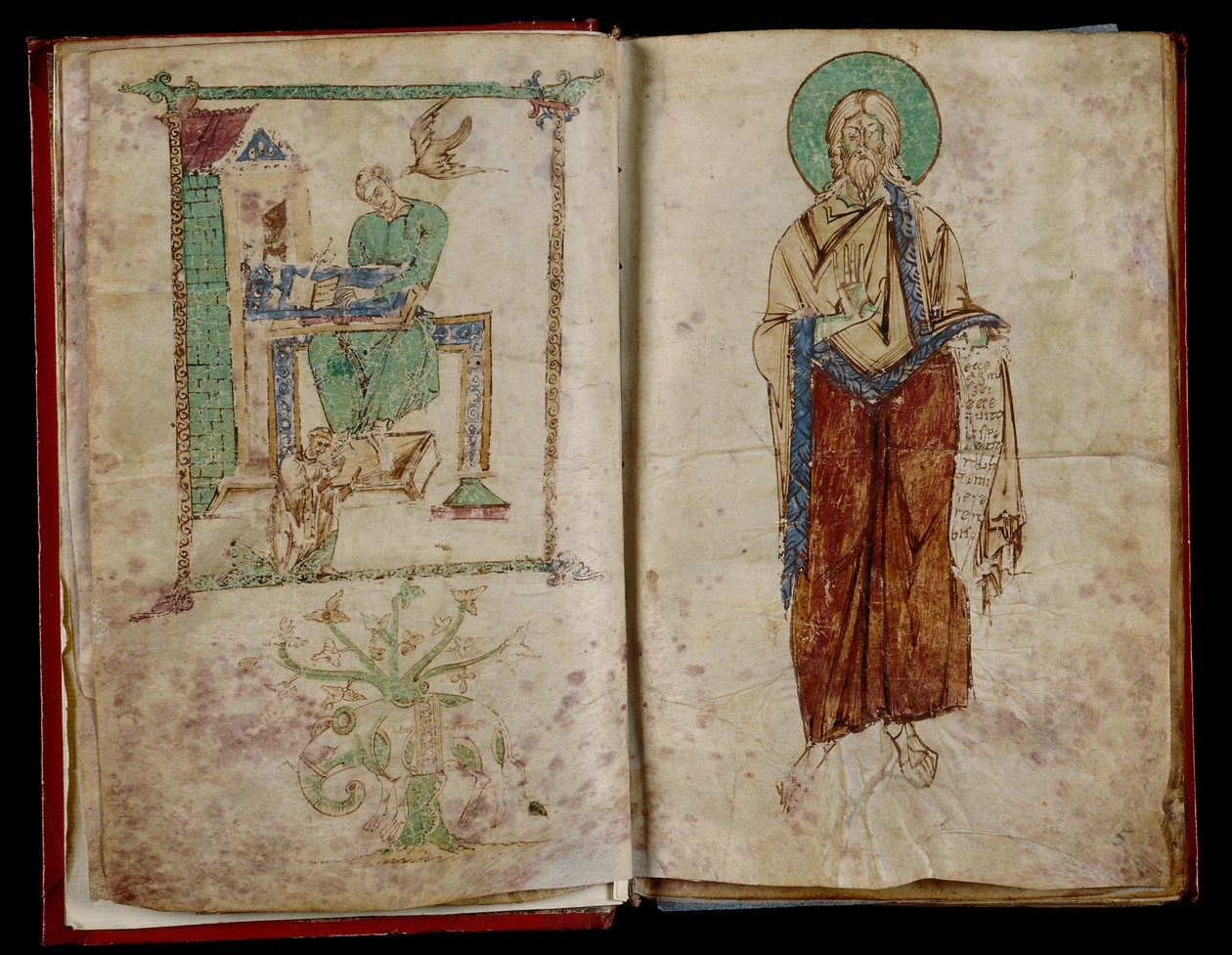 Szent János és a Szentlélek, aki ihletet ad Szent Gergelynek: graduale 6B 59 alkotó: Unknown