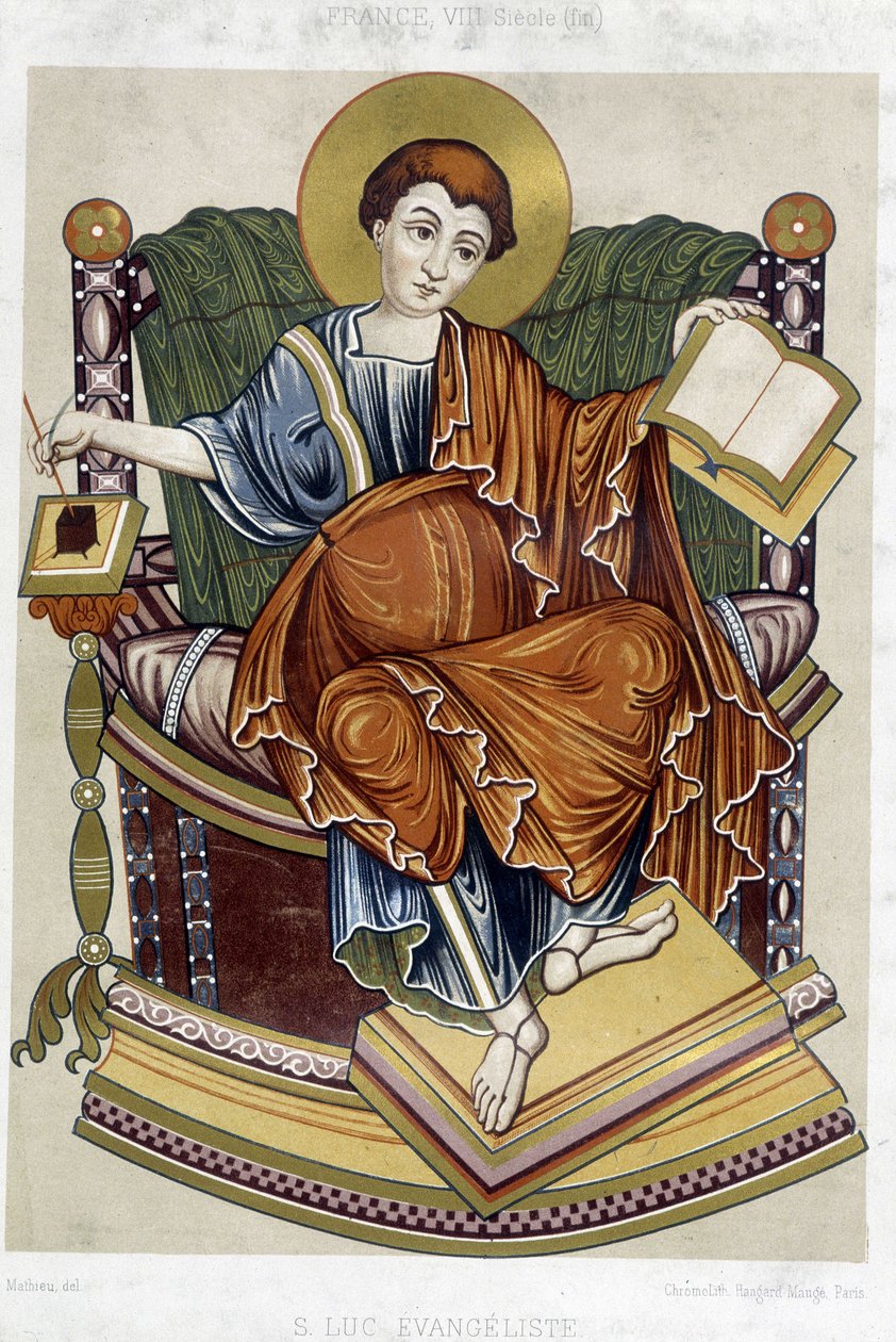 Szent Lukács evangélista - chromo. 19. századi 8. századi dokumentumból alkotó: Unknown artist