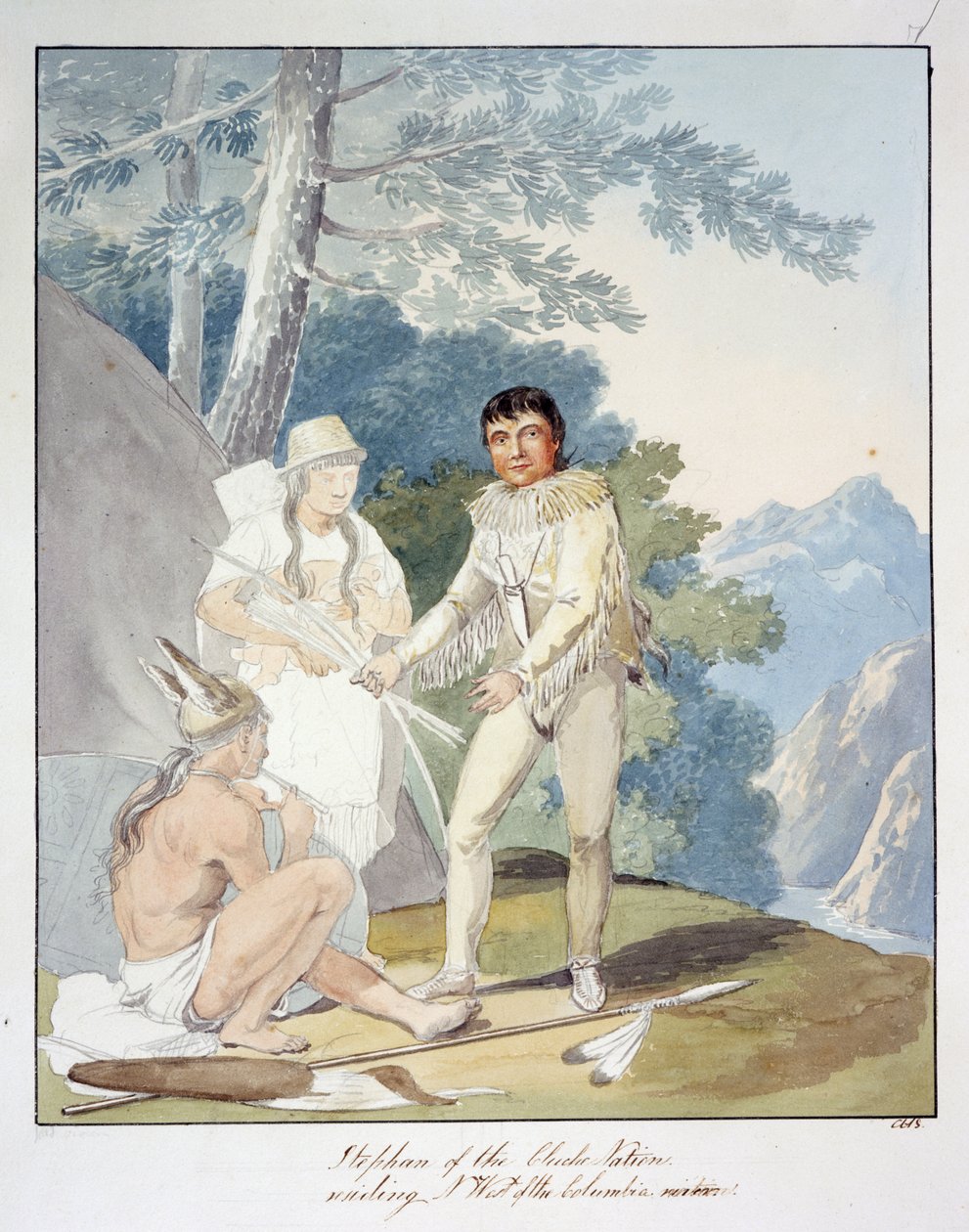 Stephan a Chiche nemzetből, lakhelye n. a Columbia folyótól nyugatra, 1843-50 körül (akvarell) alkotó: Unknown artist
