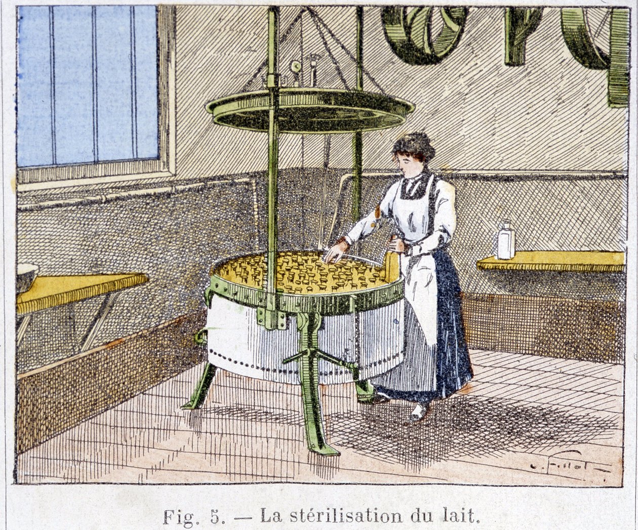 Tej sterilizálása - metszet, 19. század vége alkotó: Unknown artist