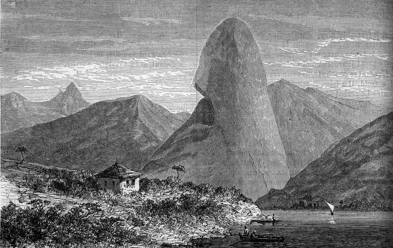 Sugarbread, Rio de Janeiro közelében, Brazíliában. Metszet a „” The Journal of Youth”-ban alkotó: Unknown artist