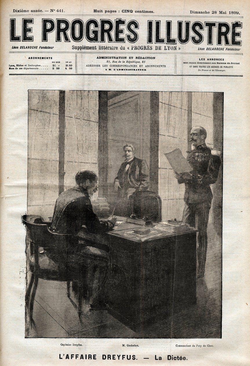 A DREYFUS-ÜGY – Alfred Dreyfusnak írt levél október 15-én alkotó: Unknown artist