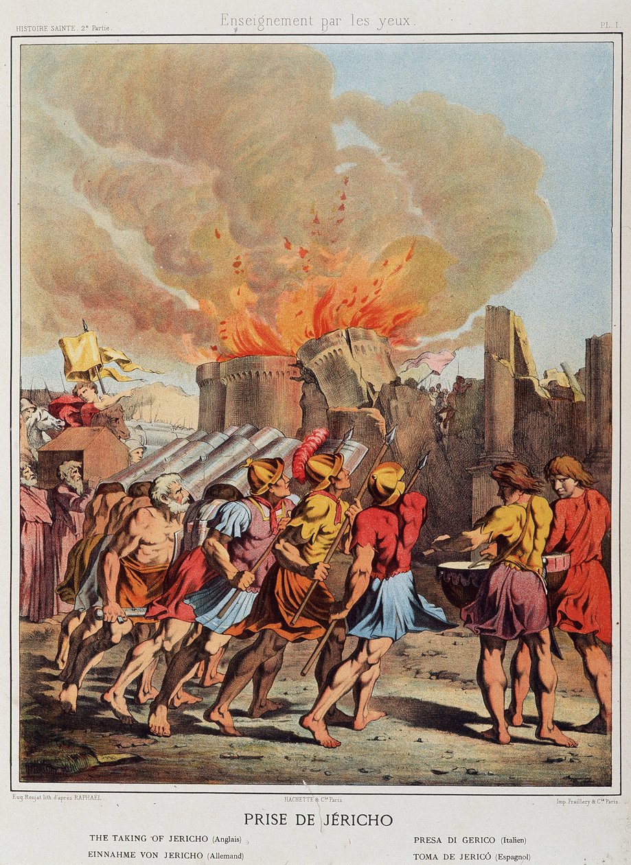 Jerikó (a leomló falak) a „Szent történelemben””, szerk. Hachette. alkotó: Unknown artist
