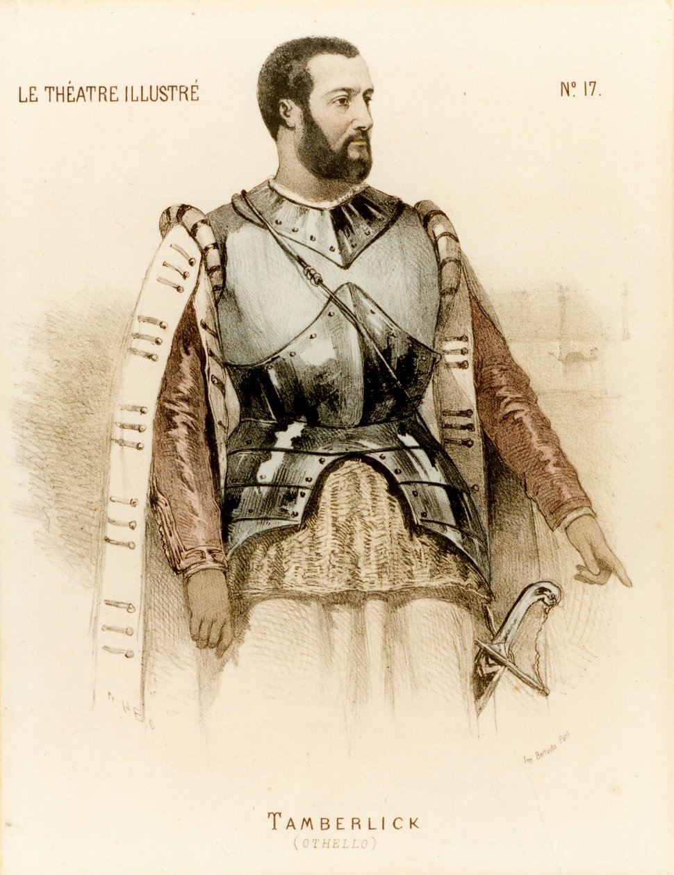 Tamberlick Otellóként, Rossini Enrico Tamberlik (nyomtatott) alkotó: Unknown artist