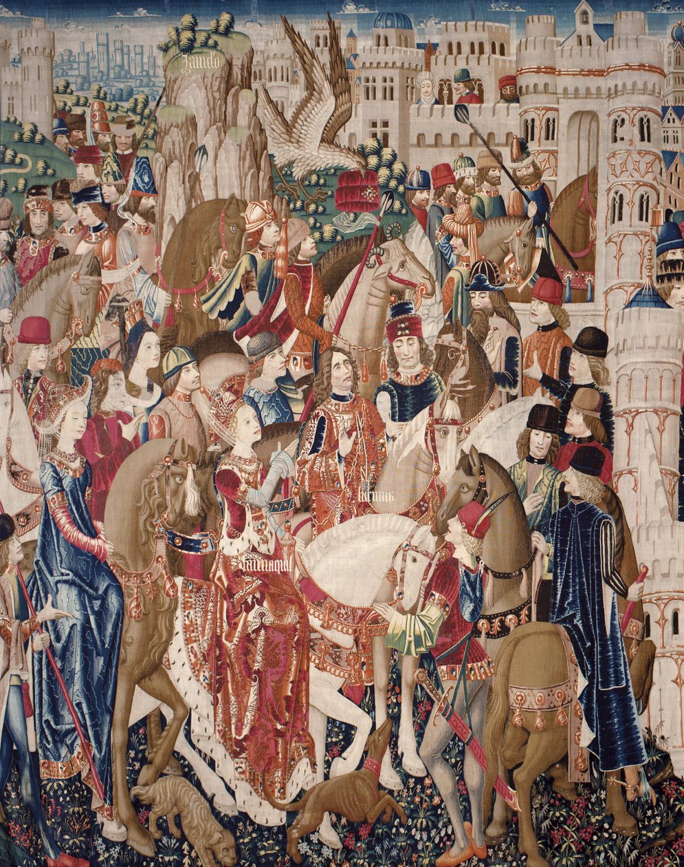 Tarquinius Priscust illusztráló kárpit. kb. 1475 (szőttes) alkotó: Unknown artist