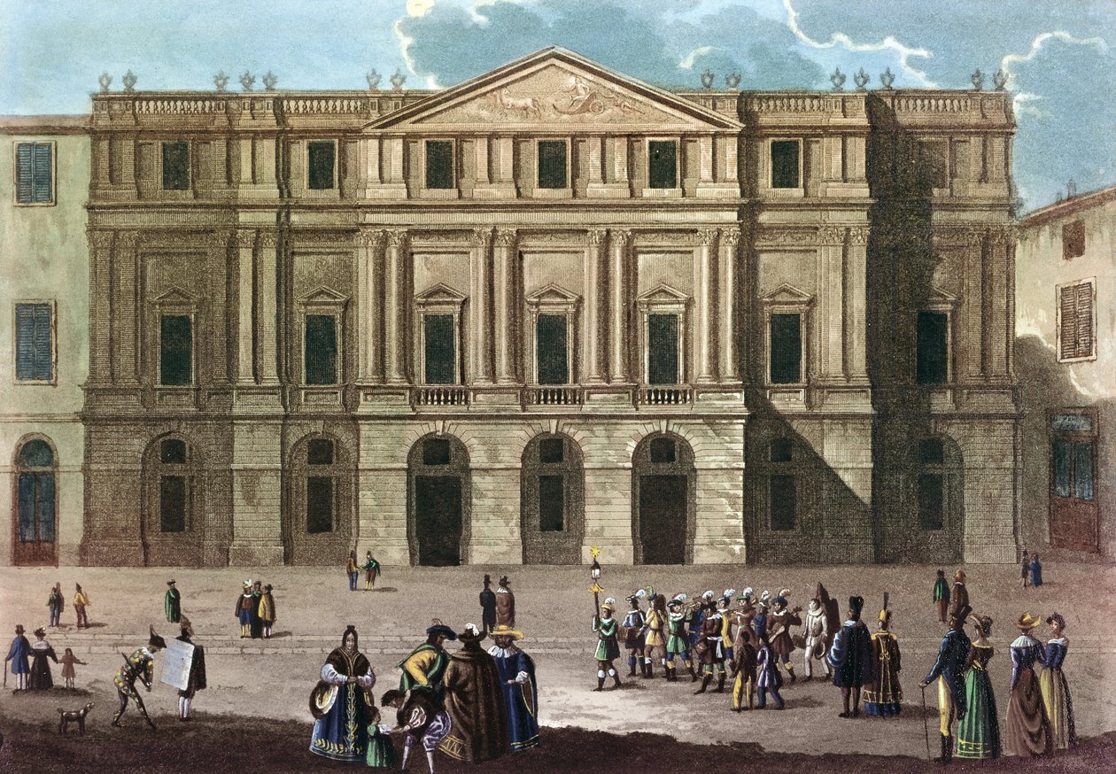 Teatro alla Scala Milánóban, Olaszországban a 19. században - Theater la Scala Milánóban alkotó: Unknown artist