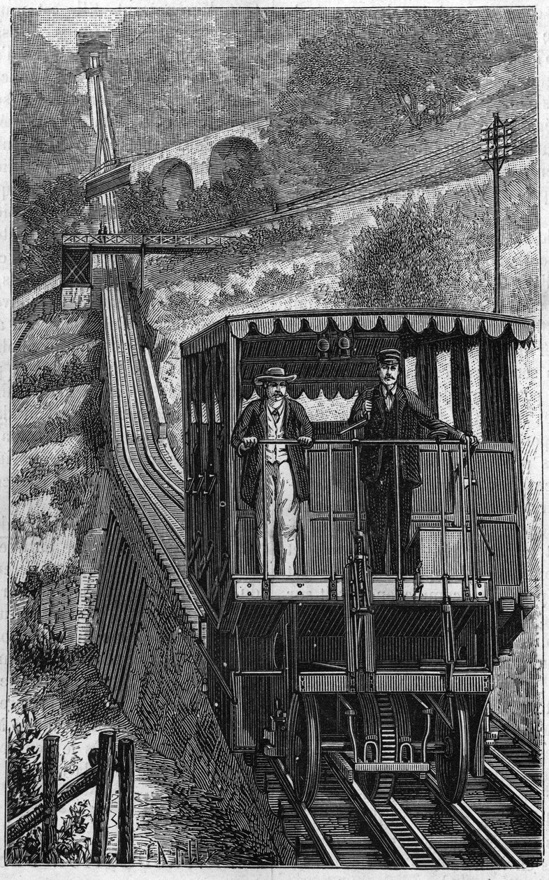 Territet Glion vasút. Glion vonal Svájcban 1884-ben. alkotó: Unknown artist