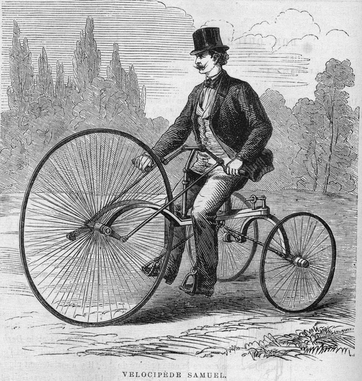 Isaac Samuel amerikai velocipédje. 1869 alkotó: Unknown artist